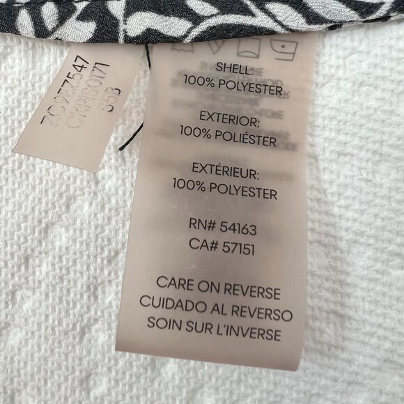 🖤Calvin Klein Women's XL Patchwork Print -button down Relaxed Shirt black White - Picture 7 of 13